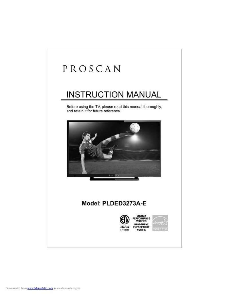 Buy Proscan PLDED3273AOM PLDED3273A Operating Manual